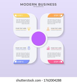 3D and paper cut style Infographic design organization chart process template with editable text.