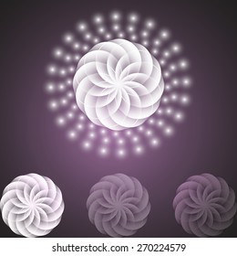 3D paper flowers on a gray and pink background