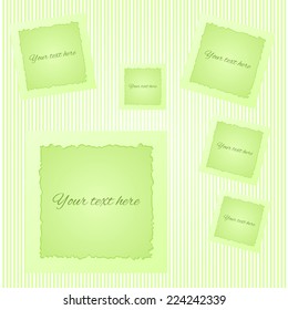 3D paper frames on a striped background