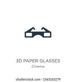 3d paper glasses icon vector. Trendy flat 3d paper glasses icon from cinema collection isolated on white background. Vector illustration can be used for web and mobile graphic design, logo, eps10