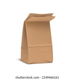 3D Paper Grocery Bag Isolated On White Background. EPS10 Vector
