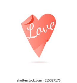 3d paper heart vector illustration eps 10