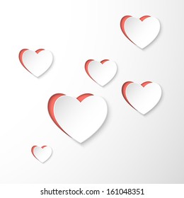 3d paper hearts