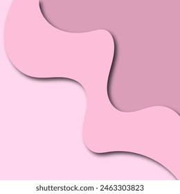 3D paper layers in texture gradient vector banner. Abstract paper cut artistic background design for website template. Smooth origami cut paper concept.