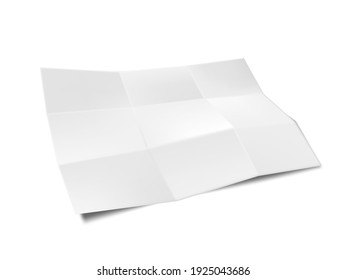 Papel 3D Nueve Plantilla De Folleto En Blanco Doblado Para Su Presentación. Vector EPS10