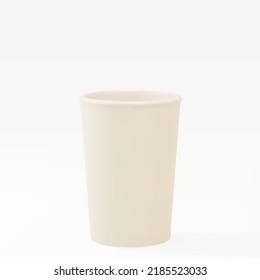 3d paper open cup on a white background. Vector illustration.