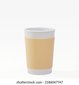 3d paper open cup. Vector illustration.