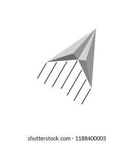 3d paper plane fly logo vector