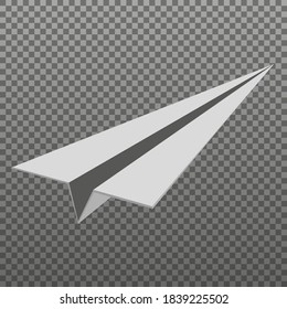 3D Paper plane icon.Linear outline sign. Email sign.plane.Plane 3D icon.Vector Illustration.10EPS