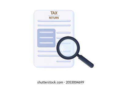 3 quinquies impuestos sobre la devolución de papel. Sueldo por formulario, estado de ingresos. Buscando, llenando la declaración de impuestos. Documento de papel correctamente registrado de las finanzas, 
pagos de transacciones de ingresos. 
Ampliador. Ilustración del vector