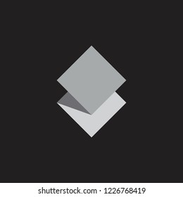 3d paper shadow design logo vector