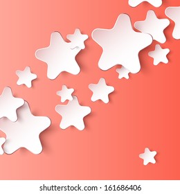 3d paper stars. Vector eps 10 background