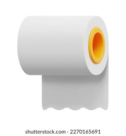 3d paper towels icon vector. Isolated on white background. 3d kitchen, tool and equipment concept. Cartoon minimal style. 3d kitchen icon vector render illustration.