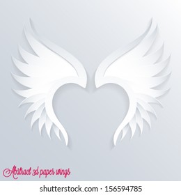 3d paper wings - vector eps10 illustration