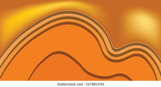 3d Papercut design with orange background