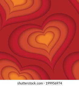 3d papercut effected seamless  heart pattern