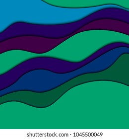 3D papercut layers in gradient texture vector banner