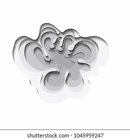 3D papercut layers in gradient texture vector banner. Abstract paper cut art background design for website template. Topography map concept or smooth origami paper cut layout