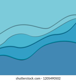 3D papercut layers in gradient texture vector banner