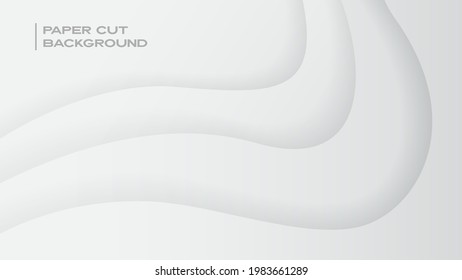 3D papercut layers vector background design. Abstract topography concept or smooth origami shape paper and flowing liquid texture. Art cut illustration for website template layout