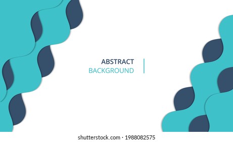 3d Papercut Style Waves Shape Background. Can Be Used For Banner, Wallpaper Or Website.