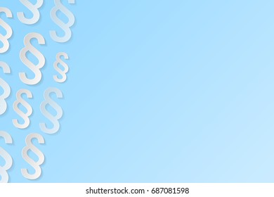 3d paragraphs on blue background. Vector.