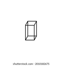 3d parallelepiped shape abstract icon vector sign symbol