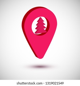 3D park navigation marker isolate icon on white background vectori llustration isometric 