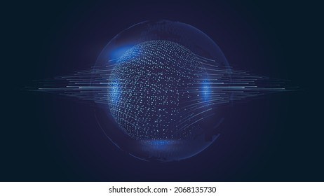 3D Particle Sphere And Ray Internet Technology Big Data Background