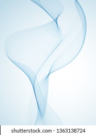 3d particles mesh array, sound wave flowing. Round points vector effect illustration. Blended mesh, 3d futuristic technology style.