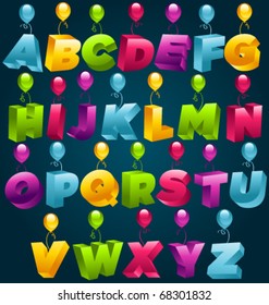 3D Party Balloons Font