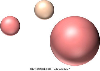 3D Pastel planets on white background, comic universe illustration, bubble, Ball, dot circle
