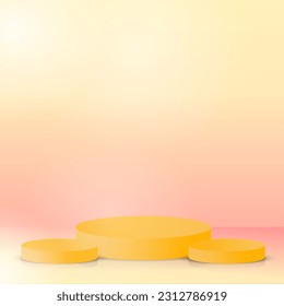 3d pastel podium vector illustration template design