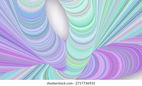 Fondo de rayas pastel 3d. Abstractas Patrón Rosa, Amarillo Y Azul Con Líneas Diagonales De Gradiente. Diseño de Vector geométrico. Pared de piruleta brillante. Efecto de movimiento. Coloridas rayas pastel 3d.