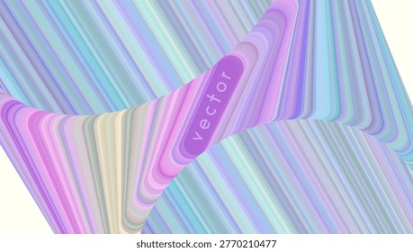 3d Pastel Stripes Background. Abstract Pink, Yellow And Blue Pattern With Gradient Diagonal Lines. Geometric Vector Design. Bright Lollipop Wall. Motion Effect. Colorful 3d Pastel Stripes.