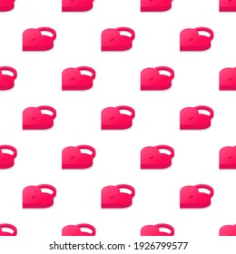 3d pattern of heart lock isolated on white background. vector illustration in isometric style.eps 10 template