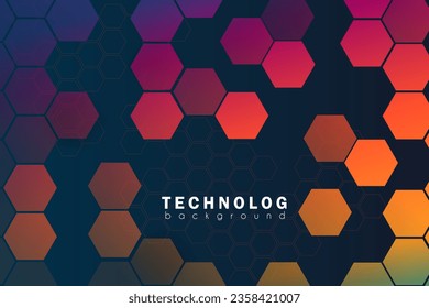 Patrón 3D Honeycomb. El hexágono futurista mosaico molecular de la química. Fondo de moda de Honeycomb en papel de vectores naranja, colores rojos para publicidad, afiche, cartel, portada.