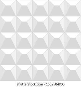 3d pattern of Soviet concrete fence. White decorative seamless texture.