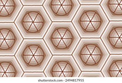 3D pattern texture art design hexagon and circle dome modern style sameless repeat for decorate new art deco style. beauty, fashion, geometry, colorful, line, circle, interiors, frame.