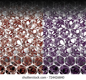 3D Patterns resembling interwoven mesh, bone marrow or a foam structure. Two color versions of a seamless pattern fill. Works well with foreground or background gradients as shown.