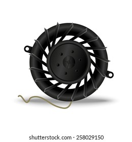 3D pc or console spare part - fan or cooler in vector, eps