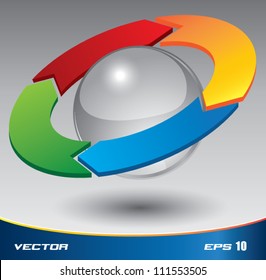 3D PDCA vector color, can use for business concept, education diagram, brochure object.