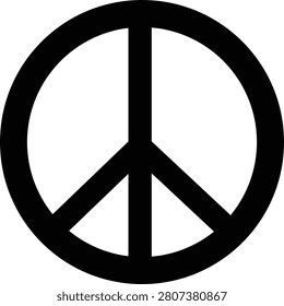 3D Peace Sign Symbol Icon with Round Circle Design for Love Freedom Pacifism Hippie Vector Illustration Isolated on White Background