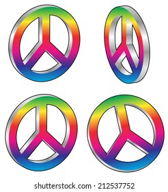 3d peace signs