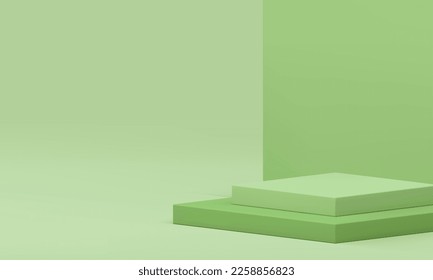 3d pedestal geometric award arena squared level basic foundation showcase corner studio background realistic vector illustration. Podium display construction for product promo advertising design