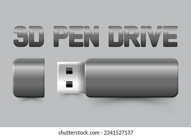 3D pen Drive illustration - Vector