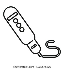 3d pen engineer icon. Outline 3d pen engineer vector icon for web design isolated on white background