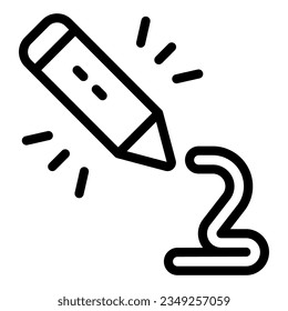 Icono de la línea de lápiz 3d. Ilustración vectorial de diseño 3d aislada en blanco. Estilo de esquema de dibujo 3D diseñado para y aplicación.