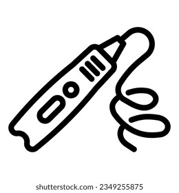 3d pen line icon. 3d drawing vector illustration isolated on white. 3D device design outline style designed for and app.