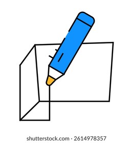 3d pen line icon vector. 3d pen sign. isolated symbol illustration